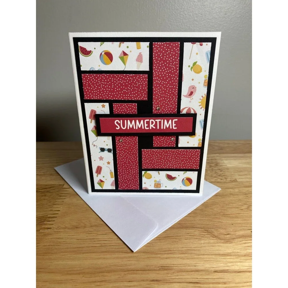 Handmade Summer Blank Greeting Card A2 & Envelope